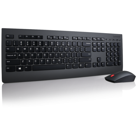 Lenovo | Professional | Professional Wireless Keyboard and Mouse Combo - US English with Euro symbol | Keyboard and Mouse Set | Wireless | Mouse included | US | Black | US English | Numeric keypad | Wireless connection