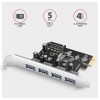 AXAGON PCI-Express card with four external USB-A 5Gbps ports | PCEU-430RS