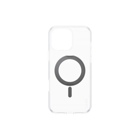 CARE by PanzerGlassFeature Case Transparent w. Black Kickstand & MagSafe iPhone 16 Pro Max | CARE