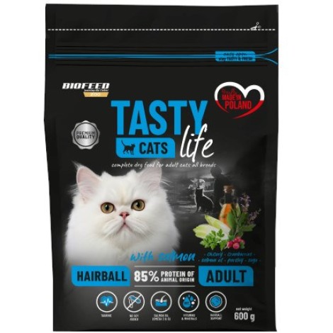 BIOFEED Tasty Cats Life Hairball Salmon - dry cat food - 600g