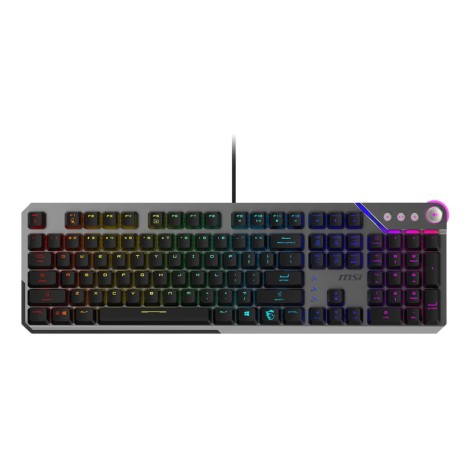 MSI STRIKE 600 SILENT US | Gaming Keyboard | Wired | US | USB 2.0 | KAILH Midnight PRO Silent Tactile