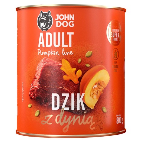 John Dog PUMPKIN Adult dzik z dynią 800g