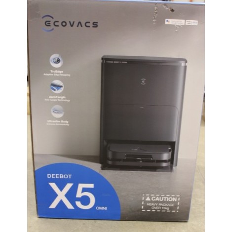SALE OUT. | Ecovacs | Robotic Vacuum Cleaner | DEEBOT X5 OMNI | Wet&Dry | Operating time (max) 164 min | Lithium-Ion | 6400 mAh | Dust capacity 0.25 L | 12800 Pa | Black | DAMAGED PACKAGING, USED, DIRTY, SCRATCHED, MISSING  DUST BAG