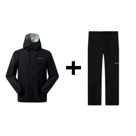 Berghaus Deluge Pro 3.0 jacket, size M, black + Berghaus HILLWALKER OVRTRS AM BLK/BLK, size M