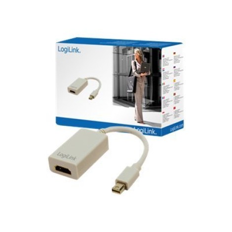 Logilink | Adapter Mini DisplayPort to HDMI with Audio: | Grey | Mini DisplayPort | HDMI A | 0.1 m