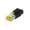 A-MO6A 8/8 HRS | AT 6A modular RJ45 Plug, Hirose TM31 8P8C, shielded, for round cable, incl. hood