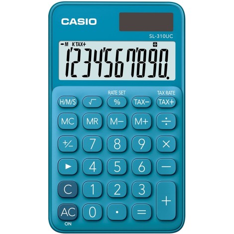 CASIO CALCULATOR POCKET SL-310UC-BU BLUE, 10 DIGITAL DISPLAY
