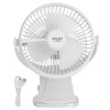 Adler Rechargeable Clip-on Desk Fan | AD 7342 | Table Fan | White | Diameter 15.5 cm | Number of speeds 3 | Oscillation | 5 W