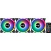 Aerocool DUO12PRO Kit 3xFan 12cm ARGB LED Dual Ring Antivibration 6 Pins Black