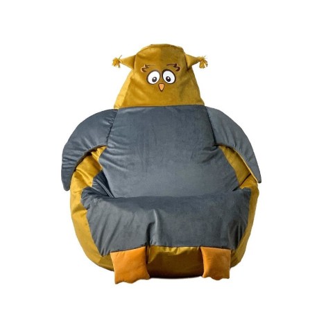 Sako bag pouffe Sowa gold-grey L 105 x 80 cm