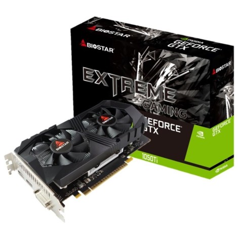 Graphics Card|BIOSTAR|NVIDIA GeForce GTX 1050 TI|4 GB|GDDR5|128 bit|PCIE 3.0 16x|Memory 7008 MHz|GPU 1291 MHz|Dual Slot Fansink|1xDVI-D|1xHDMI|1xDisplayPort|VN1055TF41