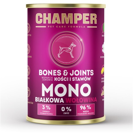 CHAMPER Bones & Joints Beef - wet dog food - 400g