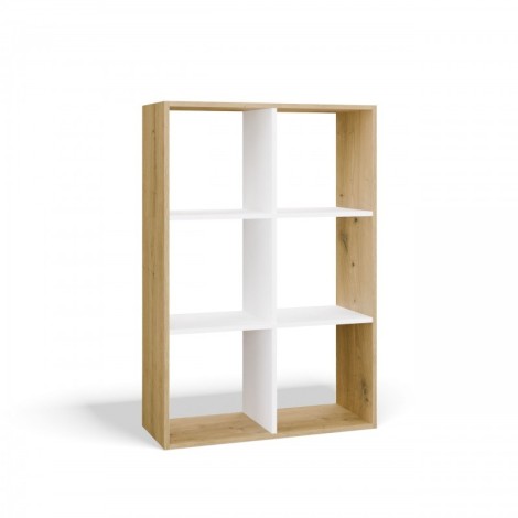 MALAX 2X3 ARTISAN/WHITE BOOKCASE