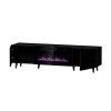 RTV cabinet PAFOS EF with electric fireplace 180x42x49 black matt