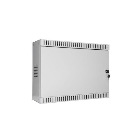 SOMI Networks | 3U, 19” Standard Vertical Installation Vertical Mount Cabinet | 3U-54/18SN | Gray | Cable Entrances; Steel Doors; Assembled | Depth: 18 cm