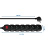 Esperanza ELK218K Power strip 6GN/3M Black