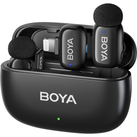 Boya | Mini-15 Ultracompact 2.4GHz Wireless Microphone System with Lightning plug | Black