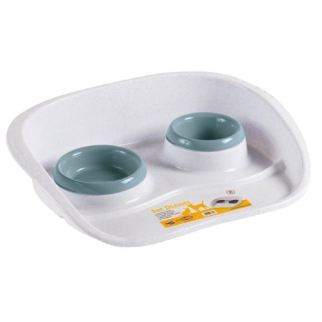 KERBL Dog/Cat Bowl Stand - 1x300 ml / 1x250 ml