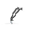 Digitus | Desk Mount | Universal Dual Monitor Mount with Gas Spring and Clamp Mount | Swivel, height adjustment, rotate | Black