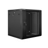 Lanberg wall-mounted installation rack cabinet 19'' 12U 600x600mm black (glass door)