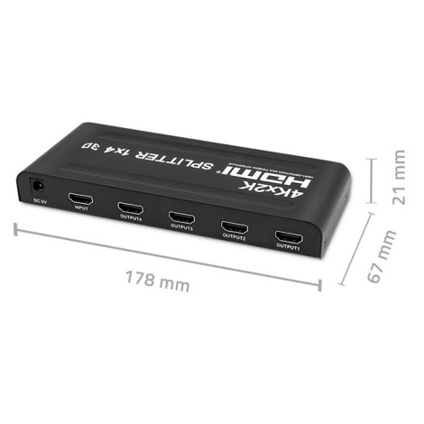 Qoltec 51798 Active HDMI Splitter 4 x HDMI 4K x 2K | 3.4Gb/s