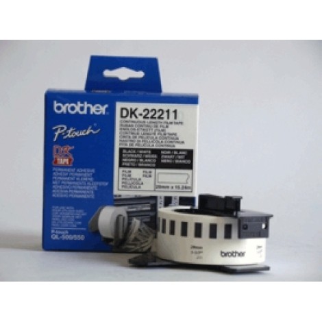 Brother | DK-22211 Continuous Length Paper Label | Black, White | DK | 29mm | 15.24 m