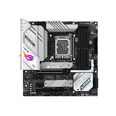 Asus | ROG STRIX B760-G GAMING WIFI D4 | Processor family Intel | Processor socket  LGA1700 | DDR4 DIMM | Memory slots 4 | Supported hard disk drive interfaces 	SATA, M.2 | Number of SATA connectors 4 | Chipset  Intel B760 | 24.4 cm x 24.4 cm