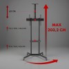 Maclean TV stand / cart, camera shelf, on wheels, 37-70", max load 45kg/5kg shelf, max. VESA 600x400, MC-113 B