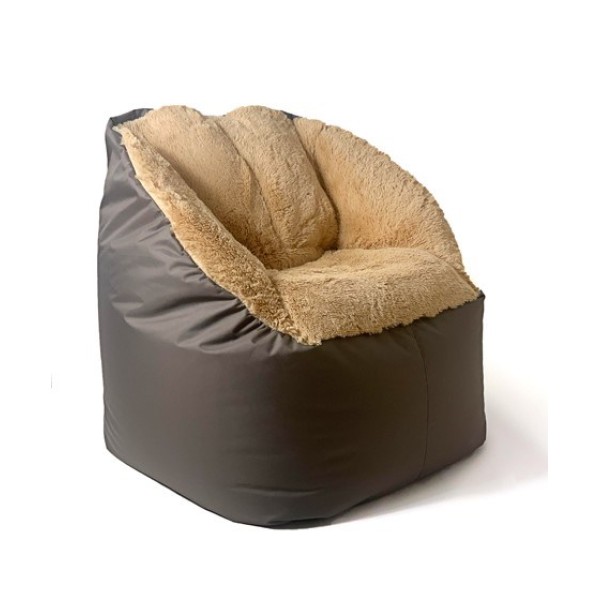 Sako bag pouf Fluffy brown XXL ...