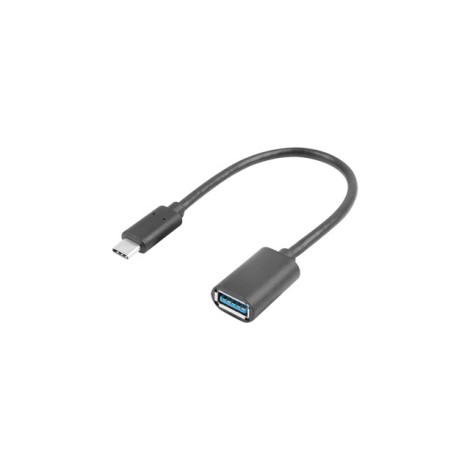 Lanberg Adapter Cable USB-C(M) 3.1 -> USB-A(F) 15 cm, Black | AD-UC-UA-04