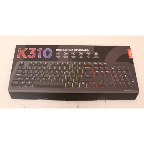 SALE OUT. Lenovo Accessories Legion K310 RGB Gaming Keyboard (US English) | Lenovo Gaming Keyboard | Legion K310 RGB | Keyboard | Wired | US English | DEMO | Black | USB 2.0 | Membrane