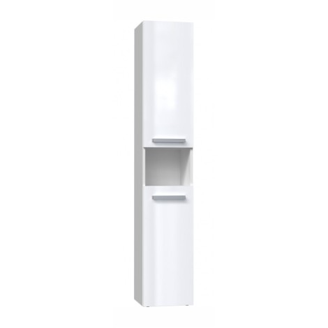 Bathroom cabinet NEL III 31x30x174 cm, white, glossy