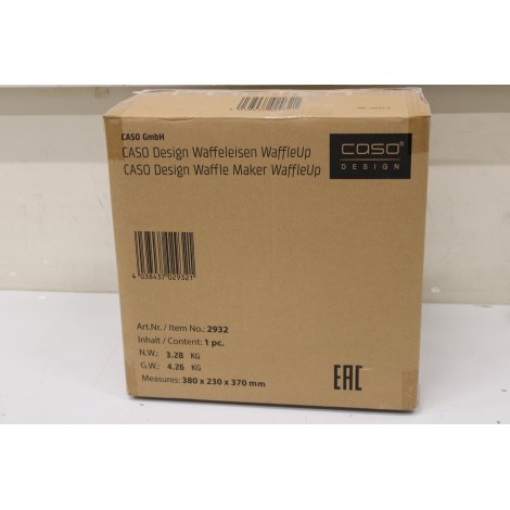 SALE OUT. Caso WaffleUp Waffle Maker, 800 W, Stainless Steel, DAMAGED PACKAGING | Caso WaffleUp | Waffle Maker | 800 W | Number of pastry 1 | Waffle | Silver | DEMO
