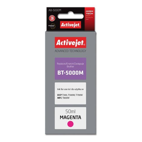 Activejet AB-5000M Ink Bottle (Replacement for Brother BT-5000M; Supreme; 50 ml; magenta)