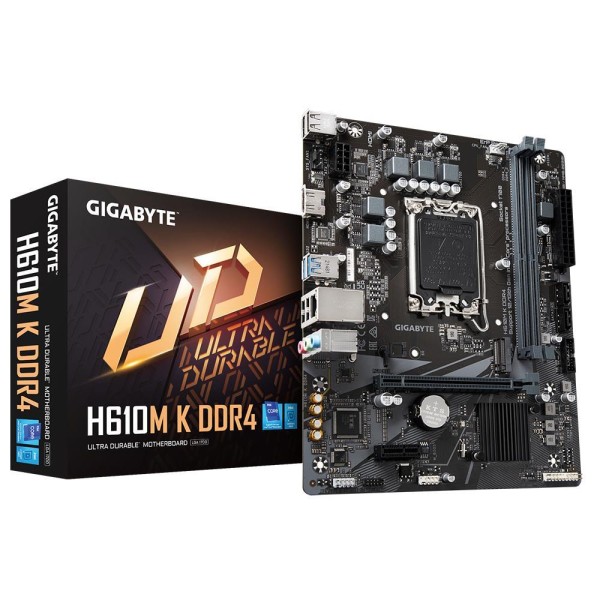 Mainboard|GIGABYTE|Intel H610|LGA1700|Micro-ATX|Memory DDR4|Memory slots 2|1xPCI-Express 3.0 ...