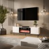 Cama LUCCA TV cabinet 180x40x59 white + black fireplace