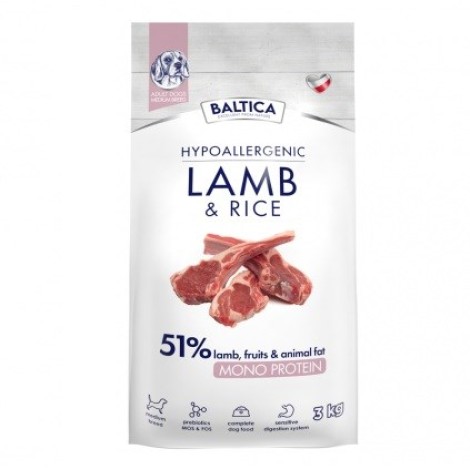 BALTICA NUTRACEUTIC Hypoallergenic Lamb & Rice M  3kg