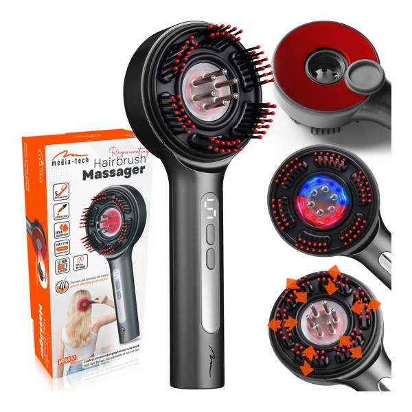 Regenerating hairbrush massager for hair and ...
