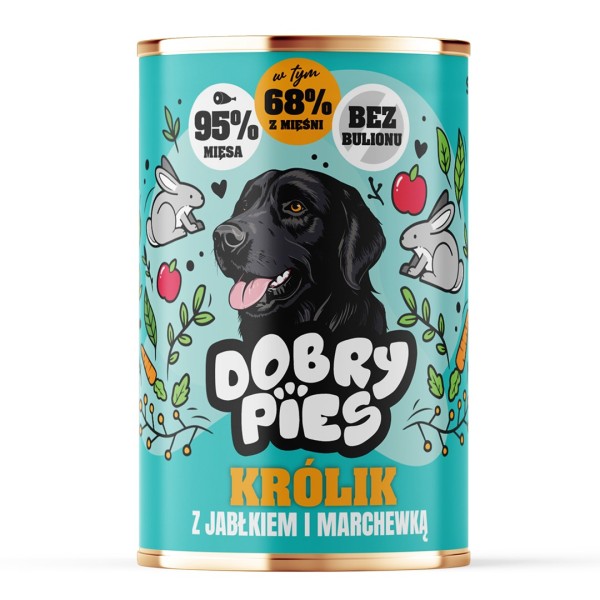DOBRY PIES Królik z jabłkiem i ...