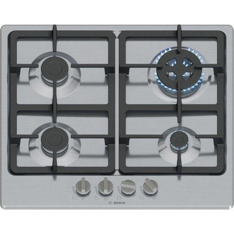 Bosch Serie 4 PGH6B5K90 hob Stainless steel Built-in 58 cm Gas 4 zone(s)
