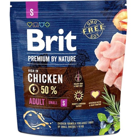 BRIT Premium by Nature Adult S Chicken - dry dog food - 1 kg