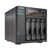NAS Asustor AS6804T; Tower; 4x (3.5" SATA HDD/ 2.5" SSD); AMD Ryzen Embedded V3C14; 16G ECC DDR5 SODIMM (max. 64GB), 2x 10GbE, 2x 5GbE, 4x M.2 2280 NVMe PCIe 4.0, 2x USB4, 2x USB 3.2 Gen, 1x optional 10 GbE card