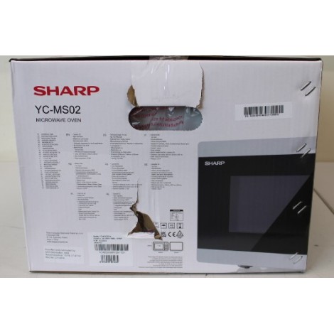 SALE OUT.  | Sharp | Microwave Oven | YC-MS02E-W | Free standing | 20 L | 800 W | White | DAMAGED PACKAGING