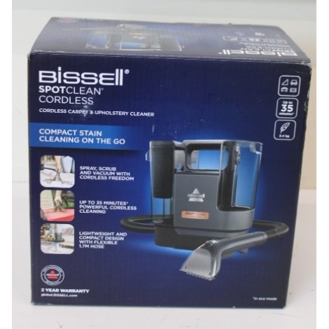 SALE OUT.  | Bissell SpotClean EU, Carpet and Upholstery Cleaner | 3681N | Cordless operating | Washing function | 25.9 V | Operating time (max) 35 min | Black | Warranty 24 month(s) | UNPACKED, USED, SCRATCHES