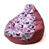 Sako bag pouffe Pear print dark pink-butterfly XL 130 x 90 cm