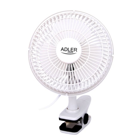 Adler | Fan with clip | AD 7317 | Table Fan | White | Diameter 15 cm | Number of speeds 2 | 30 W | No