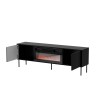 Cama CORTINA TV cabinet 180x40x60 black + black fireplace