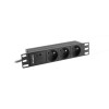 LANBERG 10" RACK POWER STRIP (1U, 16A, 3X 230V PL)