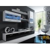 Cama storage cabinets set LOGO II 250/42/190 white/white+black gloss