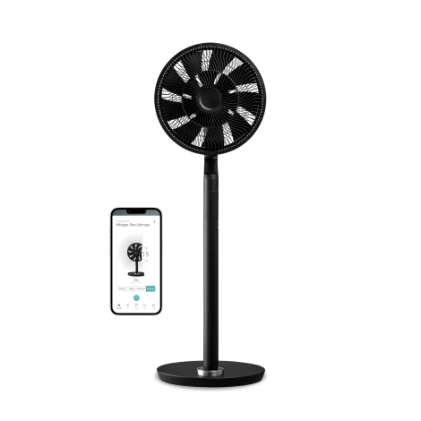 Duux | Fan | Whisper Flex Ultimate Smart | Stand Fan | Black | Diameter 34 cm | Number of speeds 30 | Oscillation | 3-26 W | Yes